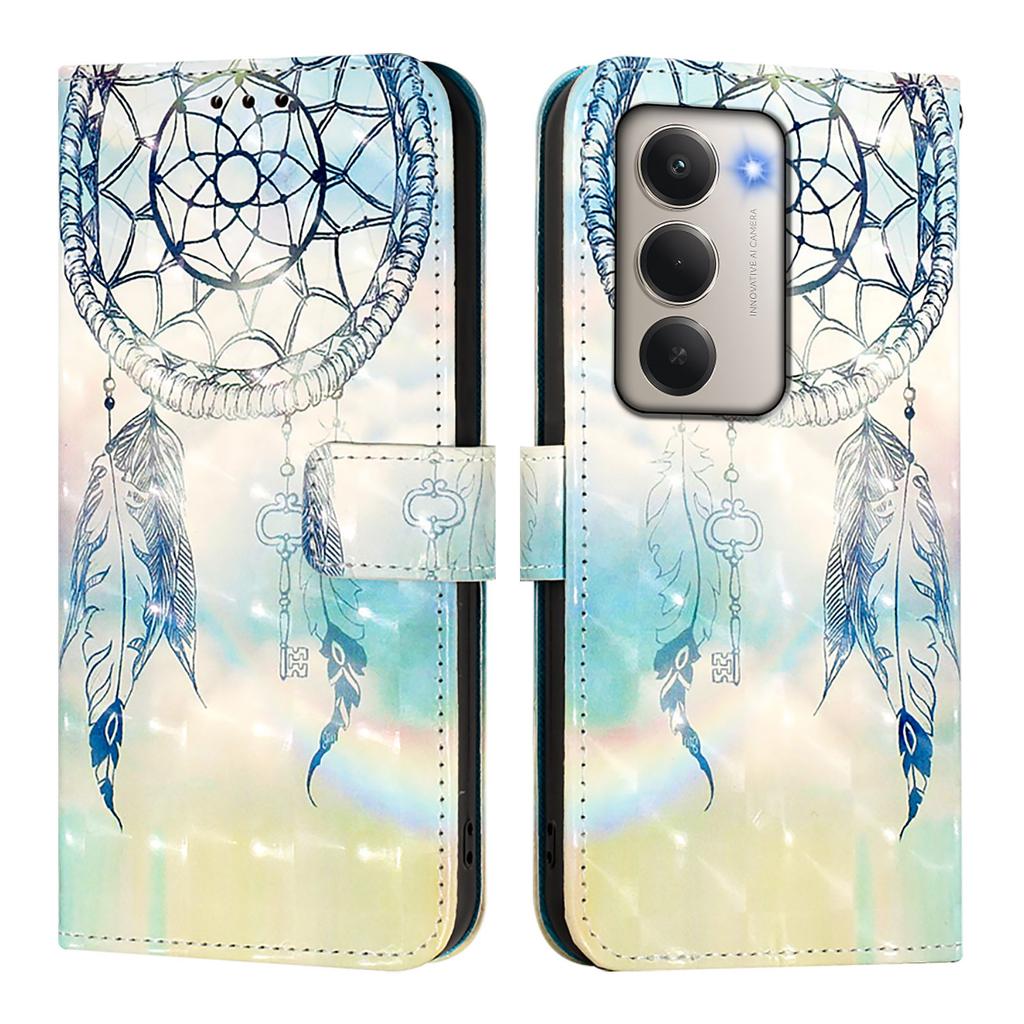 For Xiaomi Redmi 15 4G (EU) (171mm) Leather Case Pattern Printing Wallet Stand Mobile Cover with Strap