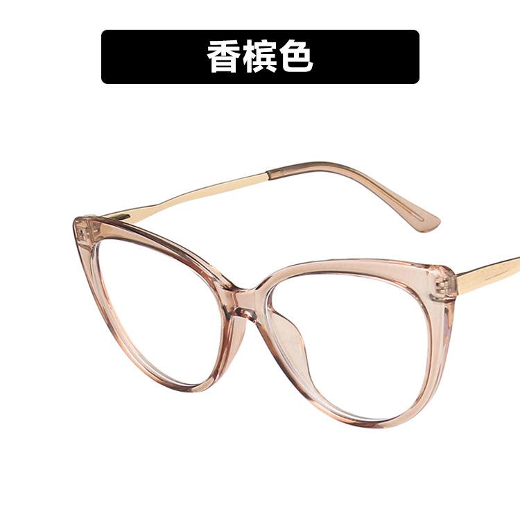 Tr90 Anti-Blue Cat Eye Retro Glasses Frame 2021 Personalized Flat Glasses Metal Trend Glasses Frame