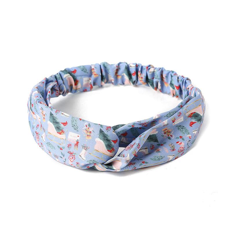 Elastic European & American Christmas Cross Headband for Yoga, Sports, and Face Washing