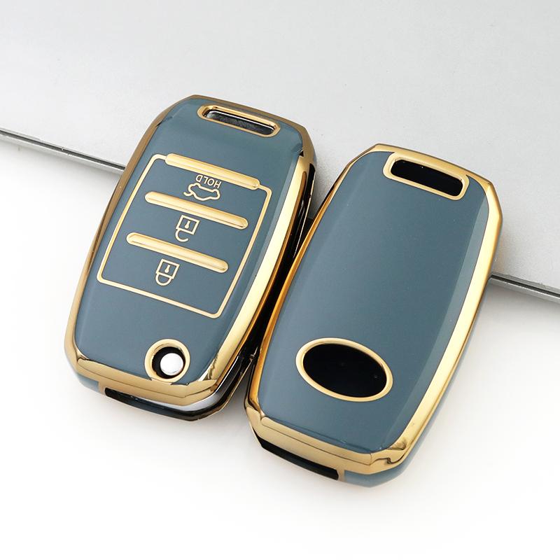 3 кнопки дистанционного держателя брелока для KIA Sid Rio Soul Sportage Ceed Sorento Cerato K2 K3 K4 K5 мягкий TPU складной чехол для автомобильного ключа