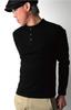 AVIREX Daily Series Henley Neck Long Sleeve T-Shirt 6153482 XL black