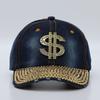 Джинсовая кепка-тракер 'Bling Dollar $', Козырек с золотыми стразами, Модная кепка в стиле Хип-хоп Панк для Мужчин Женщин, Головной убор для Уличной Моды Фестиваля