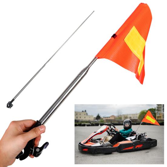 Bike Flag Bike Safety Sign Kids Bike Highly Visible Safety Sign Reflective Orange Triangle Flag Universal Mounting Bracket