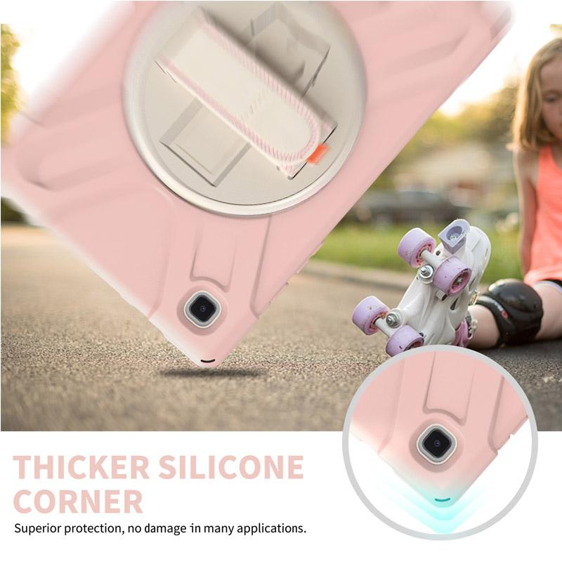 Силиконовый защитный чехол для Samsung Galaxy Tab A T290 A7 10,4 T500 T505, чехол-держатель, ремешок на руку, вращение на 360 градусов, чехол для планшета