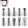 10Pcs Stainless Steel Piping Nozzles Set for Cakes Biscuits Decoration Large Reusable Nozzles for Piping Bags Artistic Cake Piping Tool
