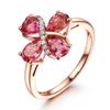 Silver Water Drop Ruby Ring for Women - Japanese & Korean Style, Rose Gold Plated Silver Jewelry.