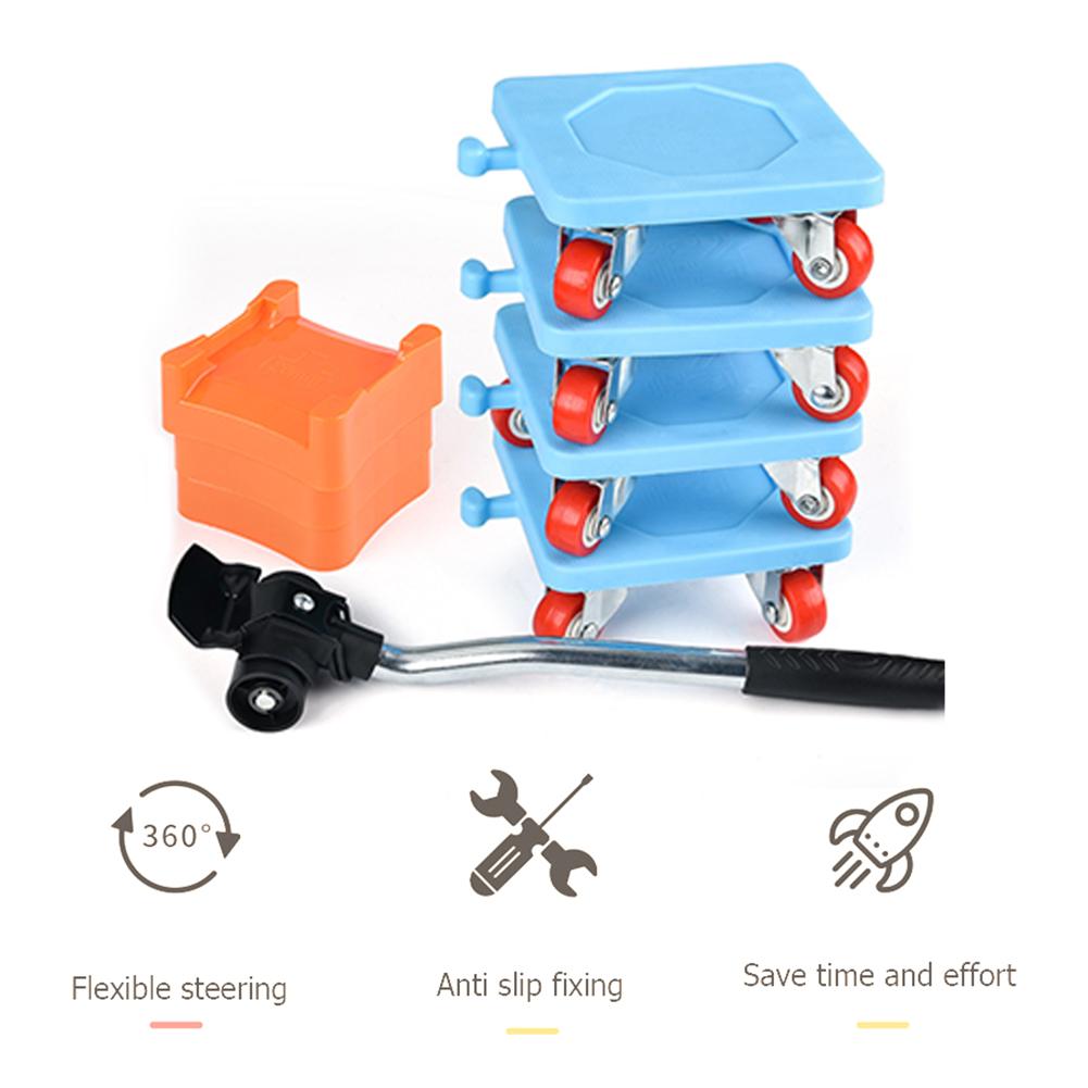 Heavy Duty Furniture Lifter Transport Tool Furniture Mover Set 4 Move Roller 1 Wheel Bar for Lifting Moving Furniture Helper