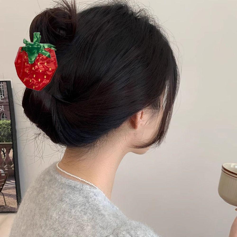 Strawberry Fruit Hair Grab Durian Acetic Acid Shark Clip Cute Cartoon Hair Claw Streetwear