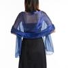 Sunscreen Wedding Bridal Shawl Transparent Organza Long Shiny Cloak Scarves