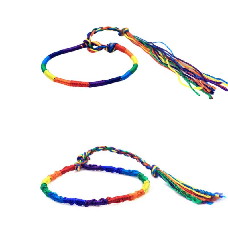 2 Pieces Multi Rope Bracelet Adjustable Handmade Knots Rainbow Thread Bracelets & Bangles For Women Men Lovers Jewelry