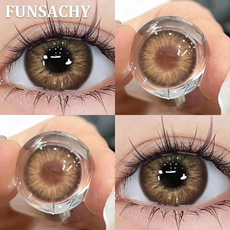 FUNSACHY 1 Pair Brown Color Series Contact Lenses for Eyes Fashion Natural Lenses High Quality Soft Lens Cosmetics Pupils Yearly