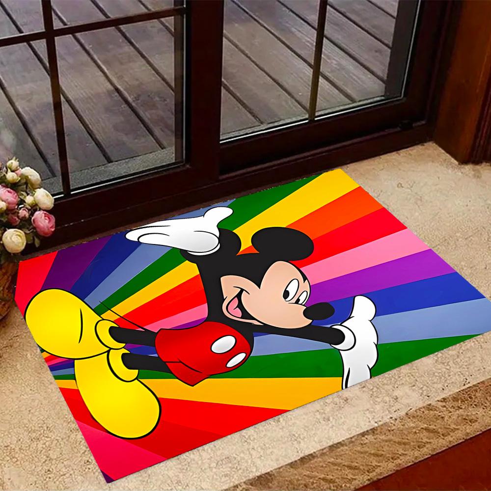 Mickey Mouse Adventure Disney Cartoon Theme Anti-Slip Rug - Polyester, Home Decor, Suitable for Bedrooms, Living Rooms, Doorways, and Studios