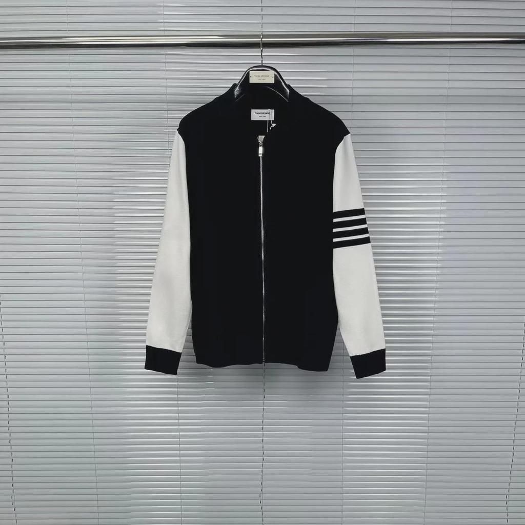 Вязаный кардиган TB Tom осень/зима в британском стиле с рукавами на молнии и косыми карманами