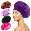 Soft Silk Satin Lined Bonnet Large Satin Hair Bonnet Household Sleep Shower Cap Hair Wrap Cover for Long Hair Salon Tool
