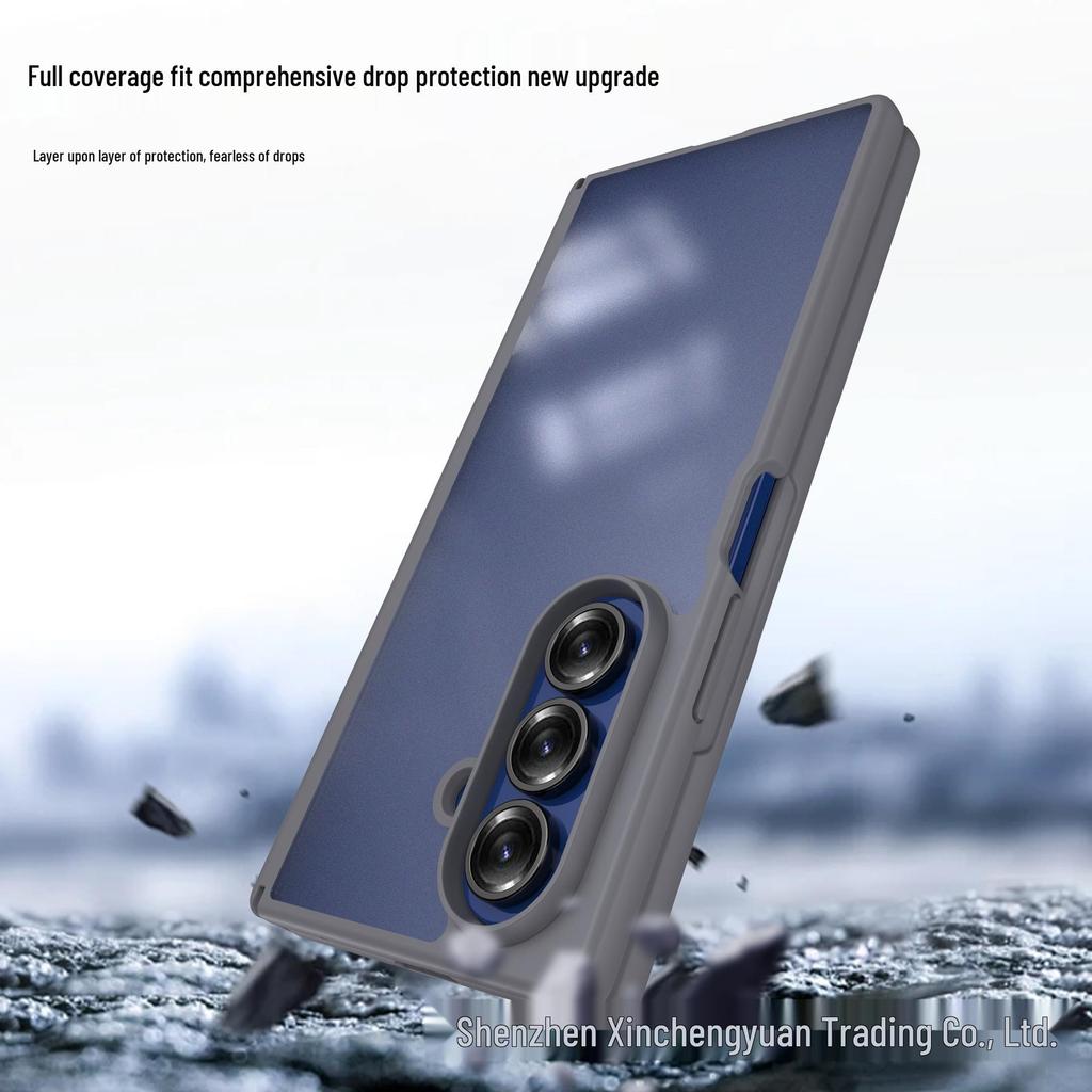 Магнитный противоударный чехол Samsung Z Fold7 - Полное покрытие, ощущение кожи, защитная петля