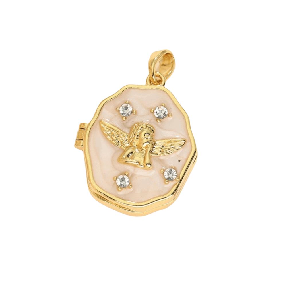 Zircon Photo Box Pendant Foldable Design Couple Chain Pendant Personalized DIY Accessories Gifts