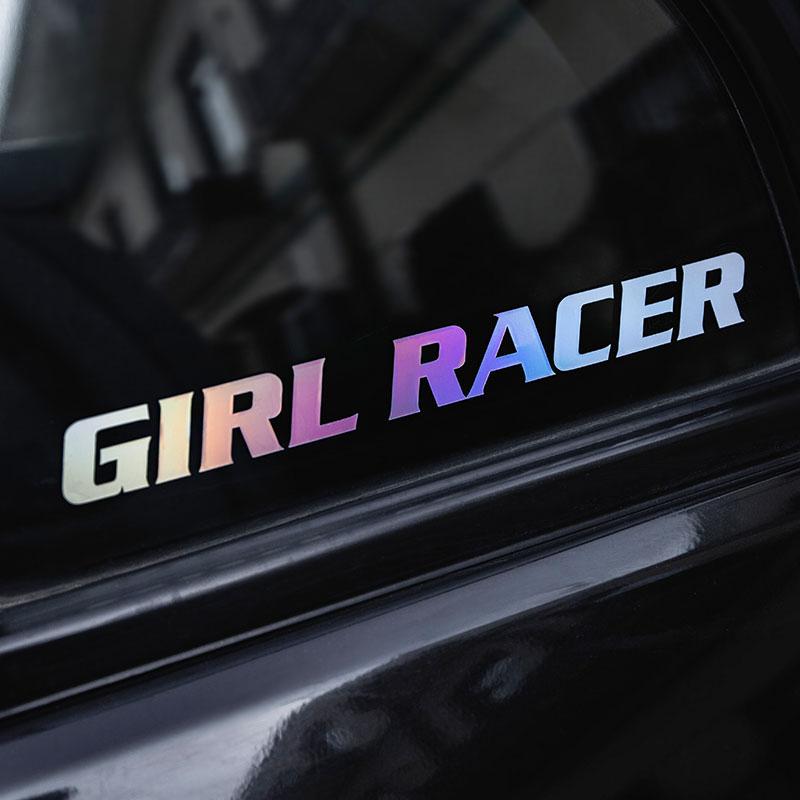 GIRL RACER Наклейки на машину для тюнинга Автомобильное окно Съемные виниловые наклейки Маслостойкое украшение Мотоцикл Отделка бензобака Знак для водителя-женщины