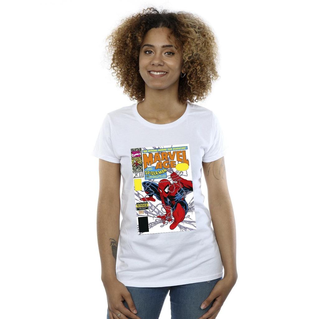 Marvel Womens/Ladies Spider-Man Marvel Age Comic Cover Cotton T-Shirt