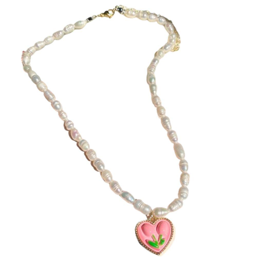 Темпераментное ожерелье-тюльпан, асимметричное ожерелье с имитацией жемчуга, простые серьги-тюльпаны, подарок