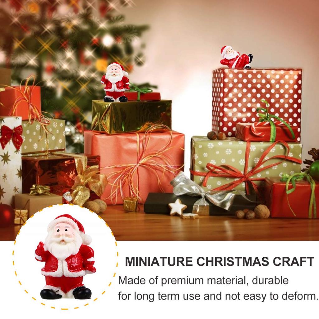 DOITOOL 60 Pieces Miniature Christmas Ornaments, Handmade Resin Figurines, Decorative Tabletop Ornaments for Bonsai, Potted Plants, Gardening Props,