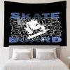 skateboard Print Tapestry, Backdrop, Easy Setup, Ideal for Bedroom, Office & Living Room, with Aesthetic Wall Hanging Decor.