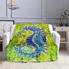 Marine Animal Sea Horse Blankets Super Soft Hippocampus Flannel Blanket Warm Lightweight Kids Bedding Sofa Chairs All Seasons
