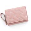 Simple Heart Embroidered Pu Short Wallet With Card Slots For Daily Use