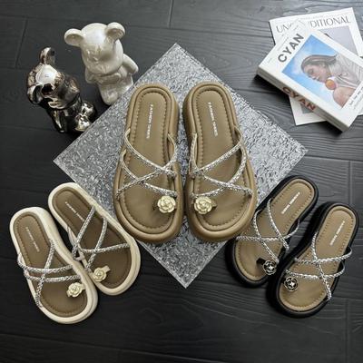 Носок мягкая подошва толстая подошва плоская подошва ощущение крутости тапочки женские летние модные новые сандалии на шнуровке