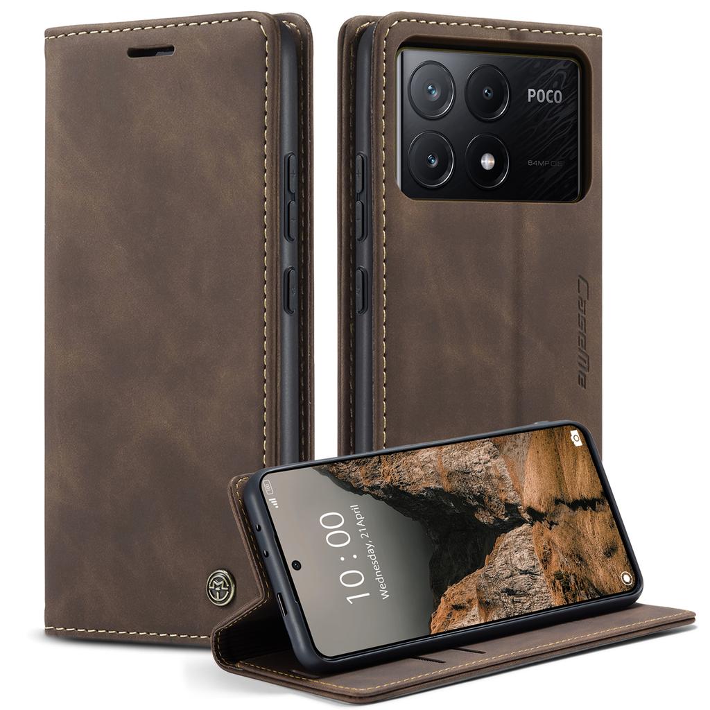 Для Xiaomi Redmi K70E 5G/Xiaomi Poco X6 Pro 5G Чехол-кошелек Серия CASEME 013 Кожаный чехол для телефона с подставкой