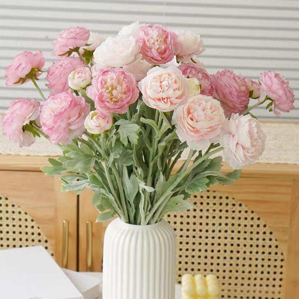 3 Heads Silk Peony Bouquet Single Branch Simulation Flower New Elegant Artificial Flowers