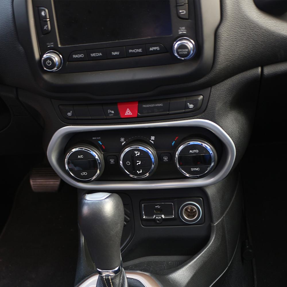 Для Jeep Renegade 2015 2016 2017 2018 2019 Панель кнопок переключателя кондиционера AC на центральной консоли и приборной панели Накладка Декоративная наклейка re1