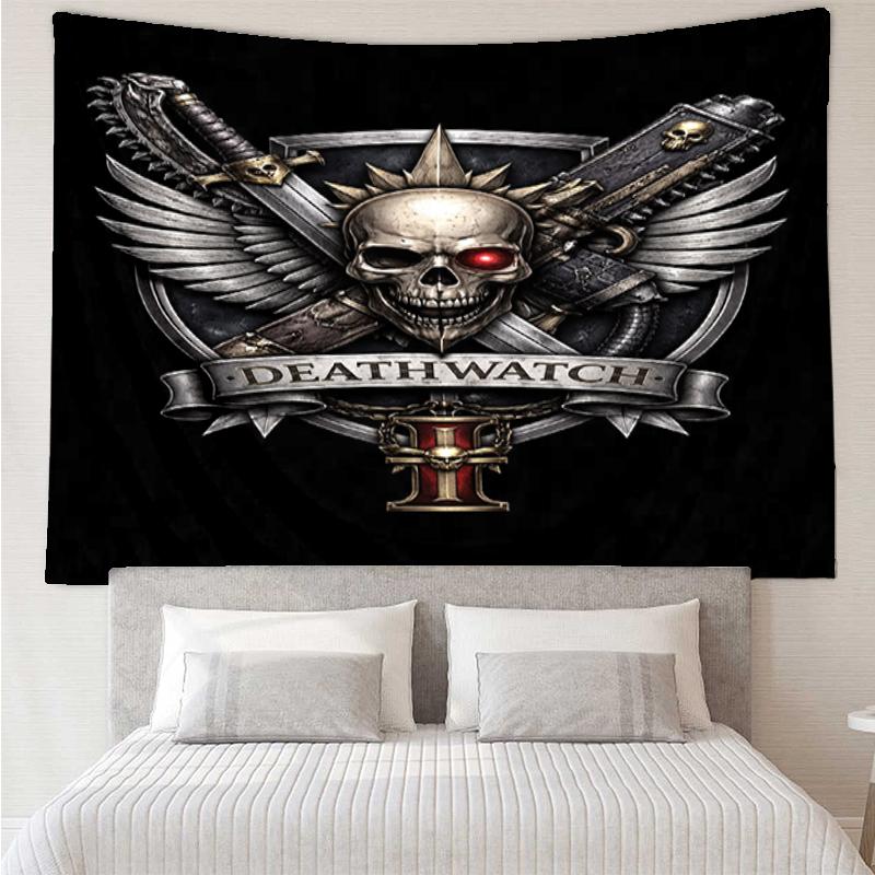 Гобелен с принтом Warhammer 40k, Фон, Легкая установка, Идеально подходит для спальни, офиса и гостиной, с эстетичным настенным декором.