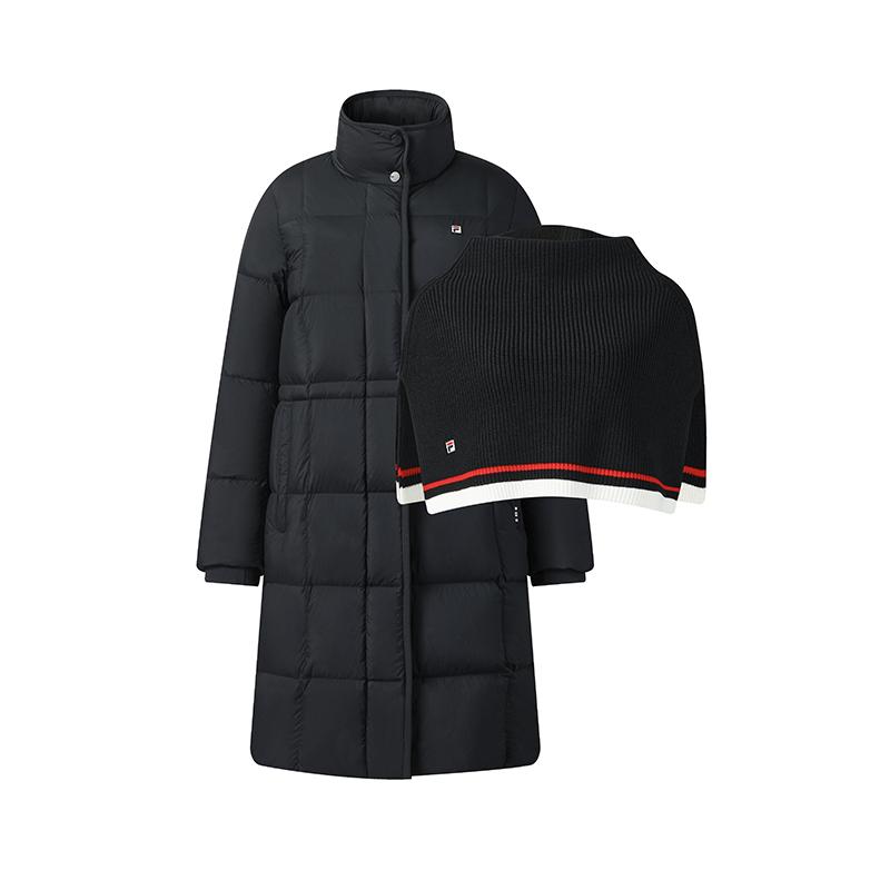 Fila Наследие Классика Мода Повседневный Универсальный Удобный Теплый Съемный Двухкомпонентный Пуховик средней длины Женская верхняя одежда F11W548908FNV