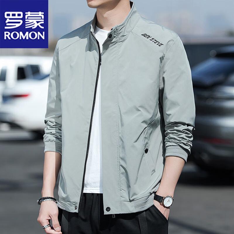 ROMON Men's Casual Stand Collar Jacket