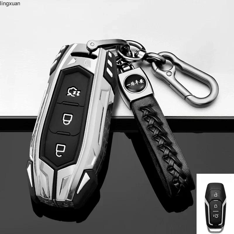 Внутренние накладки для Ford Focus 4 ST Mondeo 5 MK5 Mustang F-150 Explorer Edge Fiesta Kuga MK3 4 Кожаный цинковый чехол для брелока автомобиля
