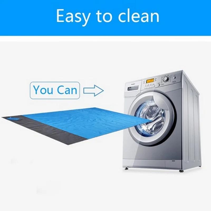 Waterproof Pocket Beach Mat 2X1.4M Sandproof Beach Blanket  Portable Lightweight Picnic Blanket Camping Mat for Travel Hiking Sp