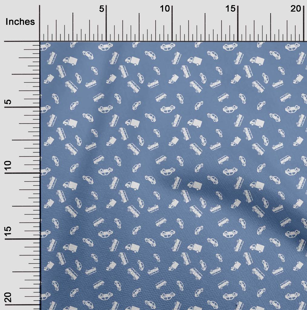 oneOone Cotton Flex Blue Fabric Car Fabric For Sewing Printed Craft Fabric By The Yard 40 Inch