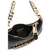 Moschino С логотипом Съемная цепочка-ручка Застежка-молния Сумка-тоут из телячьей кожи Наплечная сумка Женские сумки Черный A757980243555