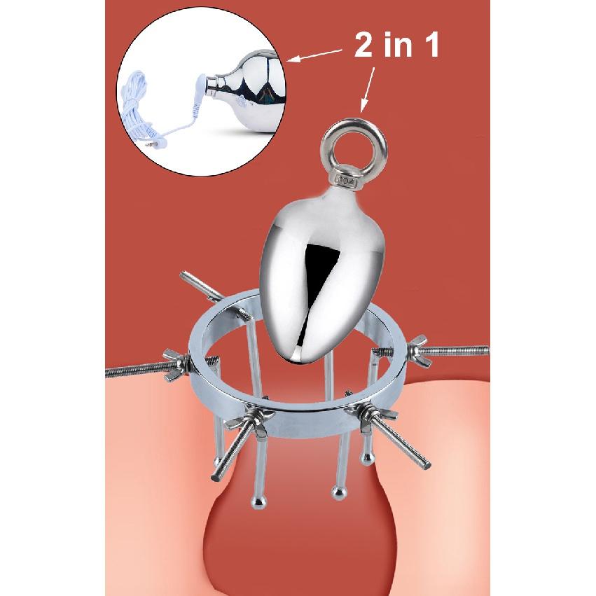 SM Эротический Электрошок Вагинальный Шарик Расширитель Регулируемый Металлический Анальный Расширитель Киска Огромная Анальная Пробка Электрический Стим Секс
