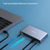 BENFEI USB Docking Station with Dual HDMI Card Gigabit Ethernet Female Headphone Jack Compatible with Windows and Mac 12-in-1 3.0 USB-C Display/6USB