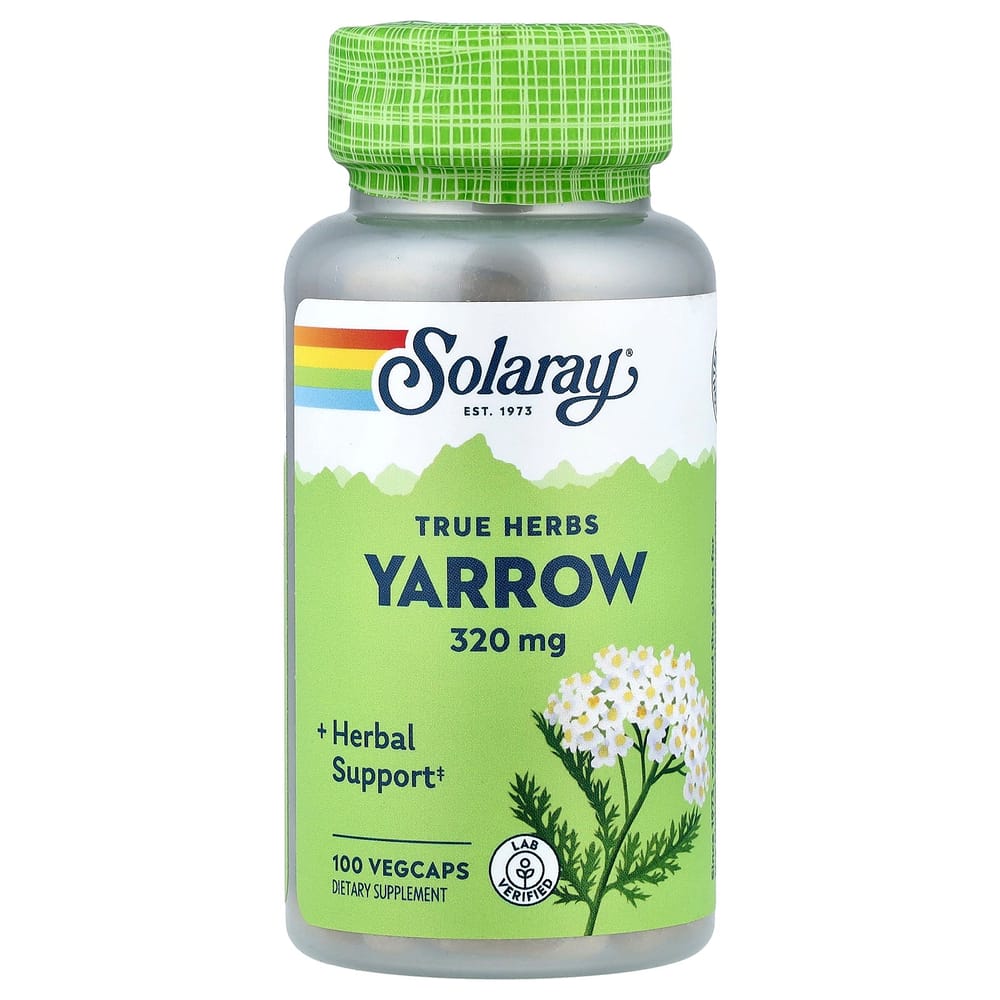 SOLARAY True Herbs Тысячелистник 320 мг Вегетарианские Капсулы, 100 Штук