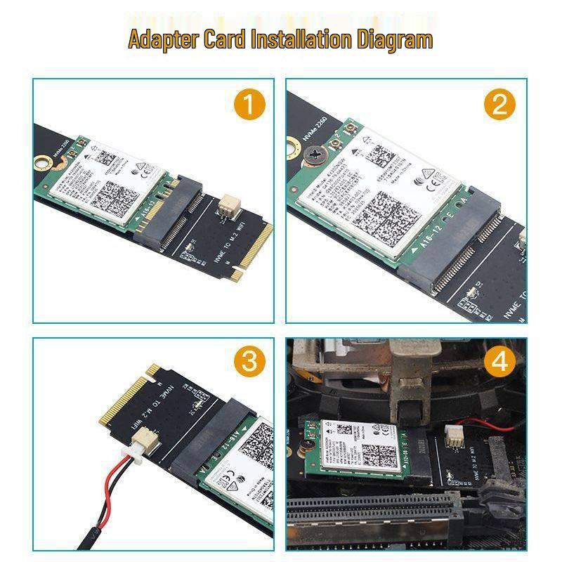 BE200 AX210 NGFF M.2 Wireless Card to NVME SSD Drive WiFi Adapter
