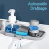 Silicone Draining Mat for Kitchen Counter Soap Dispenser Sponge Easy Clean Non-slipping Countertop Storage Drying Board Pad