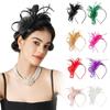 British Feather Headpiece Mesh Flower Hair Accessories Fashion Hair Hoop Wedding Bride