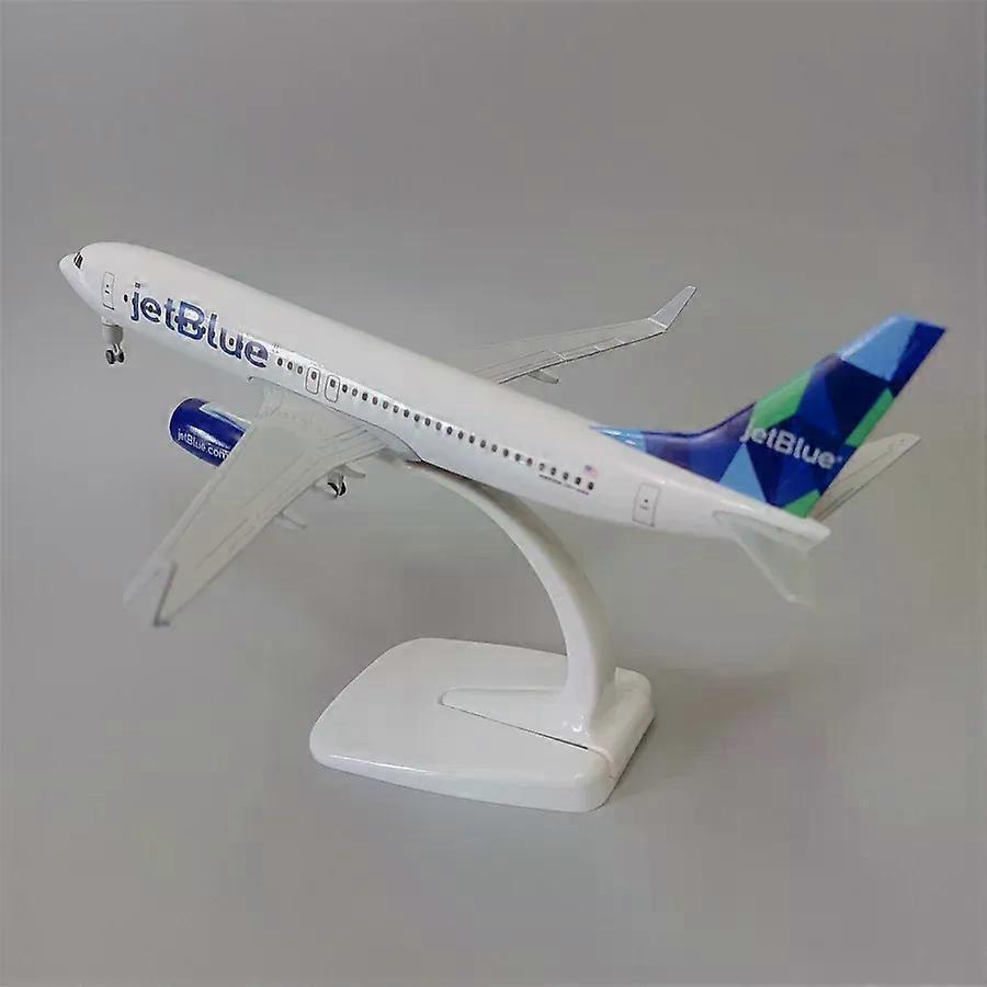 20cm Alloy Metal USA Air JET BLUE JetBlue Airlines Boeing 737 B737 Airways Diecast Airplane Model Plane Aircraft w Landing Gears