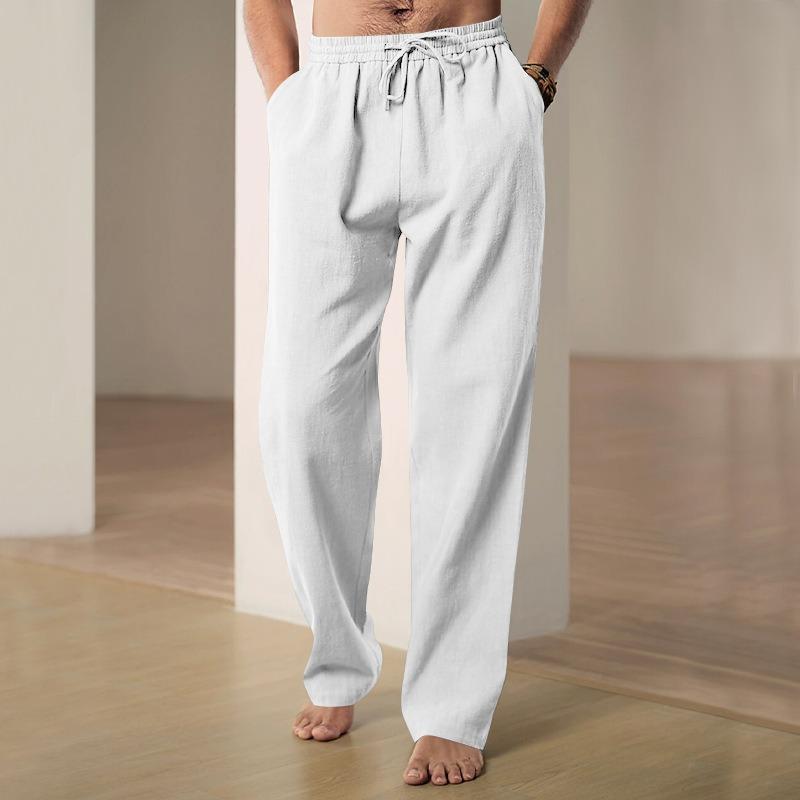 Spring and summer men's wide-leg pants thin breathable cotton and linen loose casual sports trousers sweatpants