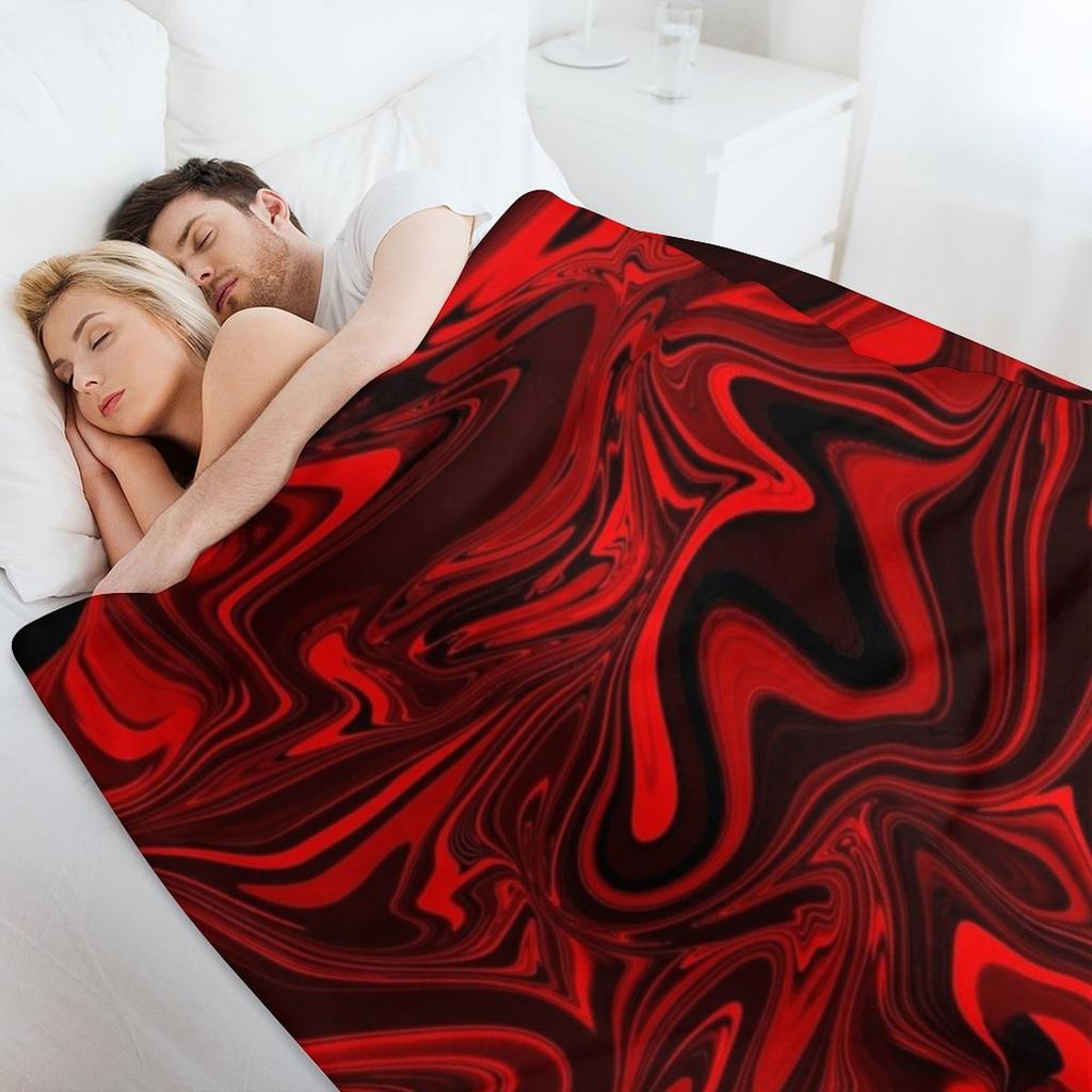 Scary Red Swirl Throw Blanket Vintage Bed Fashionable Single anime Blankets