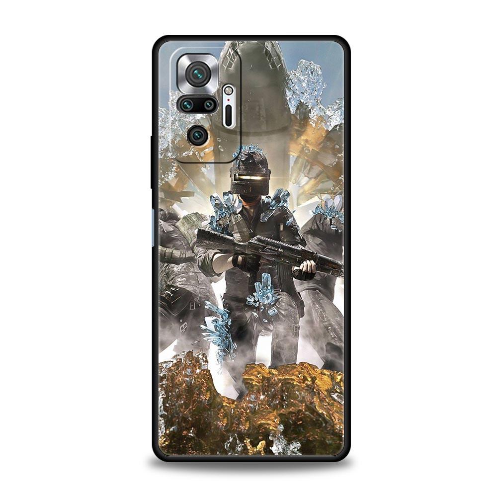 Чехол для телефона с игрой PUBG для Xiaomi Redmi Note 14 13 5G 10 11 12 Pro Plus 4G 14C 13C 12C 10C Черный