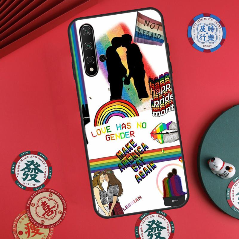 Чехол для Huawei Nova 11i 8i 12i 12s 9 10 SE Y60 Y70 Y90 Y72 Y73 Y61 Y91 P60 Pro P30 P40 Lite - Радужный Прайд ЛГБТ Геи Лесбиянки