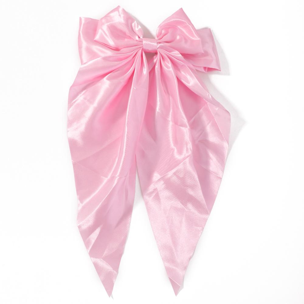 1Pcs 8inch Elegant Bow Ribbon Hair Clip Fashion Solid Bowknot Satin Hairpin Barrettes Girls Ponytail Clip Women Hair Accessories